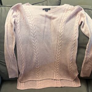 American Eagle Outfitters Light Pink Cable Knit Sweater